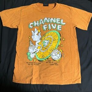 Channel 5 merch orange t-shirt